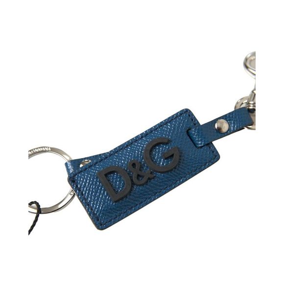 Dolce & Gabbana Red White DG Logo Polyester Brass Holder Keychain Keyring
